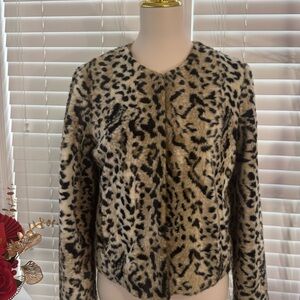 Express Animal Print Teddy Jacket